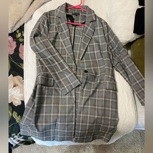 Plaid Longline Blazer